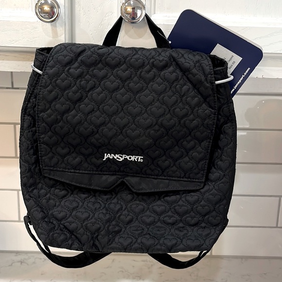 Jansport Bags Nwt Jansport Black Quilted Heart Topload Daypack